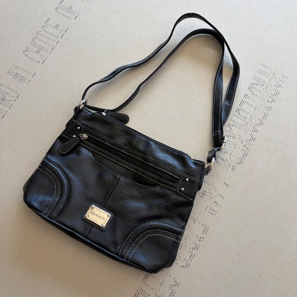 Y2K Stone & Co Crossbody Bag Black Handbag Purse